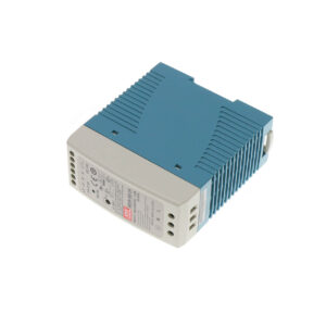 Power supply unit 60W 24V with blue and gray casing, featuring multiple terminals for industrial use