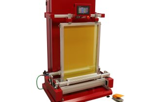 Anatol's Quik-Kote mini automatic emulsion coating machine provides uniform stencil coverage for improved print quality.