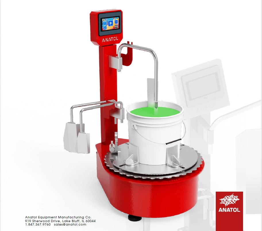 Anatol automatic ink mixer for perfect blending of plastisol and water-based inks in screen printing