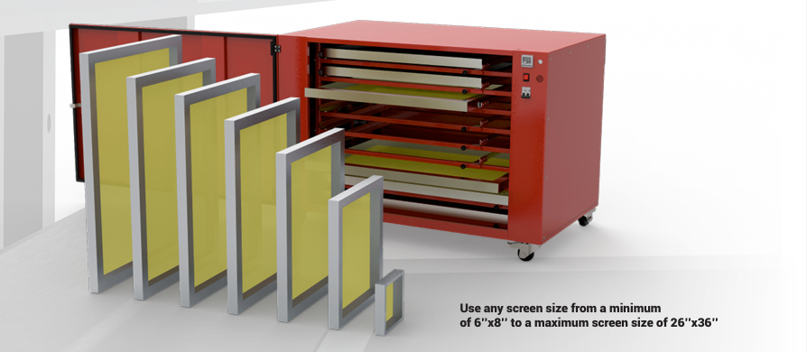 Cube screen drying cabinet by Anatol for efficient screen printing