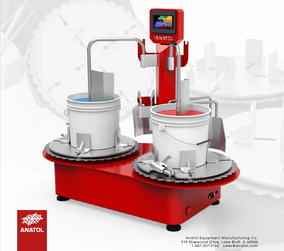 Formulator Double Ink Mixer by Anatol for simultaneous dual ink mixing in large-scale screen printing operations