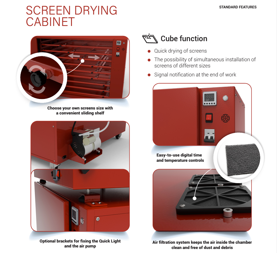 Industrial screen drying cabinet ensuring fast and consistent screen drying